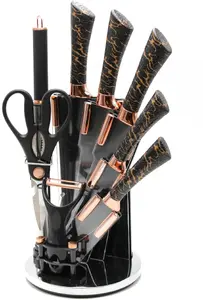Kitchen Knife Set Brunbeste BB-3800 — 9-piece set with block, assorted kitchen knives