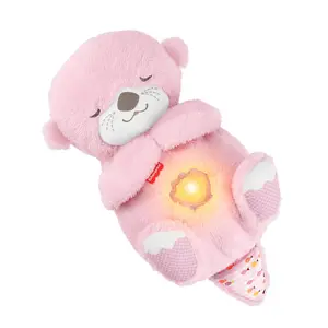 Мягкая игрушка-выдра Fisher-Price Soothe 'n Snuggle — розовая, звуковая, эффект дыхания, питание AA