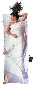 Guļammaisa ieliktnis COCOON TravelSheet Coupler Silk/Cotton ar divvirzienu rāvējslēdzēju, dabīgais