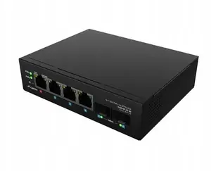 Unmanaged Industrial PoE Switch LANBERG ILGE-4P-2S-90 — 1xBT, 3xAT, 2xSFP, DIN-mount, Gigabit
