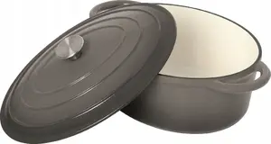 Cast iron enameled roasting pan KRISBERG KS-7723, grey, 33 cm, 6.4 L