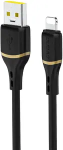 USB-A to Lightning Cable Dudao L25L 30W 1m — Silicone Braided, Black