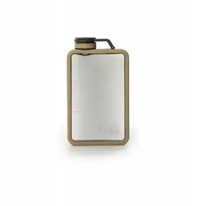 gsi outdoors Boulder Flask 6 oz — stainless steel camping hip flask, 177 ml, sand finish