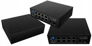 Network switch LANBERG ILFE-8P-1GE-1S-120 — Light Industrial PoE, 4x PoE++ (BT), 4x PoE+ (AT), 1x Gigabit, 1x SFP+, DIN‑rail, unmanaged