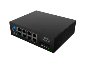 Network switch LANBERG ILGE-8P-2S-120 Light Industrial PoE 4xBT 4xAT 2xSFP DIN Unmanaged Gigabit