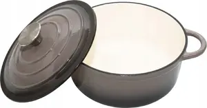 Enameled Cast Iron Dutch Oven KRISBERG KS-7719 24 cm 4.2 L Gray