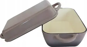 Cast iron enameled roaster 2-in-1 KRISBERG KS-7725, grey, capacities 3.8L and 2.3L
