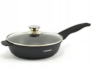 Deep frying pan Tiross TS-1238, 28 cm marble non-stick, gas and induction compatible