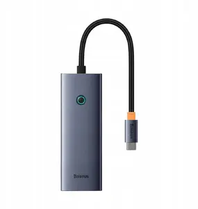 Doka/stacija Baseus UltraJoy Series 5 porta USB‑C uz HDMI 4K@30Hz + 4× USB 3.0, Space Grey