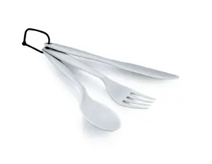 Utensil set GSI Outdoors Tekk Cutlery Set — Acetal, silver, 160×38×25 mm