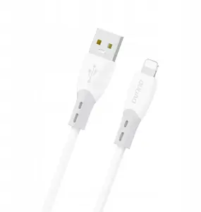 USB-A to Lightning Cable Dudao L25SL 30W 1m with Soft Silicone Braided Jacket — White
