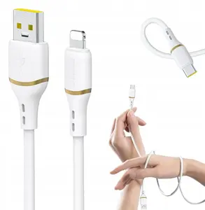 USB-A to Lightning Cable Dudao L25L 1 m, 30W, soft silicone braid, white