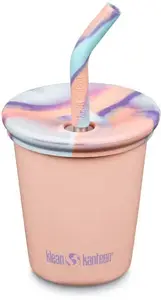 Klean Kanteen bērnu tērauda krūze ar Kid Straw vāciņu, 296 ml (10 oz), Super Sonic