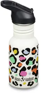 Bērnu pudele Klean Kanteen Kid Kanteen Classic Narrow (Flip Sport) 355 ml, leoparda raksts