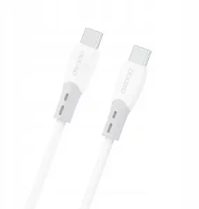 USB-C to USB-C cable Dudao L25SC 60W 2 m — soft silicone braided, white