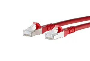 Network cable MetzConnect Cat6a S/FTP (S‑STP) Red 3 m with RJ‑45 connectors