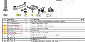 Ergonomic Solutions swingarm kit AP2 with cable clip — mounting kit for monitor/arm accessories