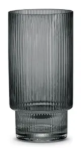 Glass drinking tumbler set POZZI MILANO MODERN CLASSIC SULAS 460 ml, 2 pcs, grey glass