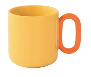 Porcelain coloured mug 350 ml, Easy Life — yellow