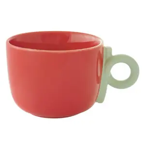 Porcelain Colored Mug 400 ml, Easy Life – red