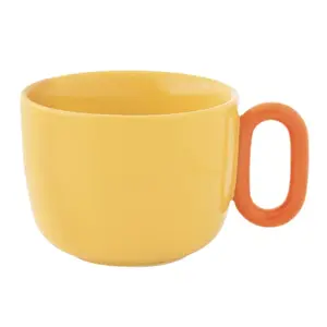 Porcelain coloured mug 400 ml, Easy Life — yellow