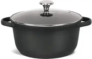 Cookware pot Maestro MR-4027-24 with lid, 24 cm diameter, 4.6 L, induction and gas compatible, black