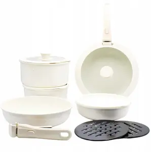Cookware set Brunbeste BB-5534 — marble-coated pots and pans, suitable for induction and gas, 13 pieces