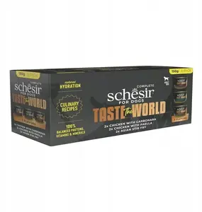 Влажный корм для собак мультипак Schesir Taste the World 6 x 150 г, микс вкусов, банки