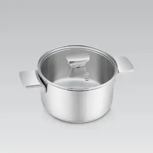 Кастрюля из нержавеющей стали с крышкой Maestro MR-3521-18, 18 см, 2,5 л, для индукции и газа
