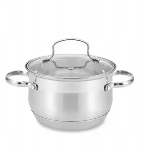 Кастрюля из нержавеющей стали с крышкой Maestro MR-3512-26 — 26 см, 8,2 л, для индукции и газа
