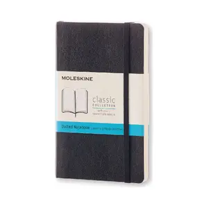Pierakstu klade Moleskine Classic mīkstās vāki, melna, monohroma, papīrs 70 g/m²