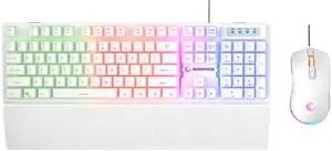 Игровой набор RAMPAGE Fortuna — клавиатура с подставкой для запястья и мышь 12 800 DPI, белый