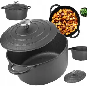 Cast iron frying pan set Rossner KI-1250 — 20 cm, 25 cm, 30 cm, induction-compatible, heavy