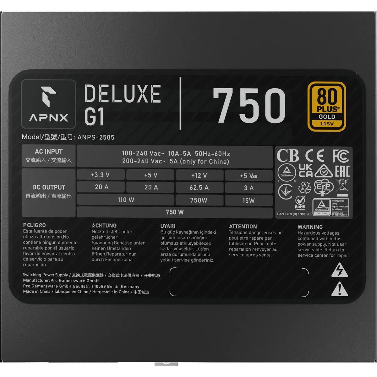 Блок питания APNX DELUXE G1 750 750 Вт Photo 5