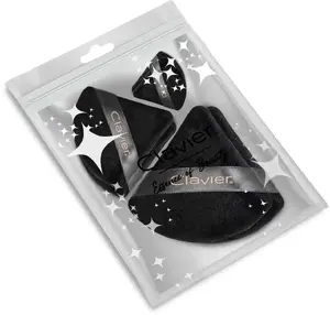 Aptel triangular powder puff set, black mix, 6 pcs
