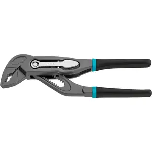 Water pump pliers Hazet 760-12, universal pipe pliers, 125 mm, quick adjustment step, black/blue