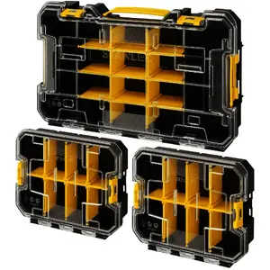 STANLEY PRO-STACK 3-piece Organizer Set (black/transparent) – modular parts storage
