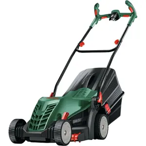 Газонокосилка Bosch UniversalRotak 34-400, 1300 Вт, ширина скашивания 34 см (зелёно/чёрная)