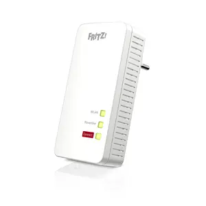 Powerline адаптер FRITZ! 1260 — 1200 Мбит/с, Ethernet LAN, Wi‑Fi, встроенная розетка, белый