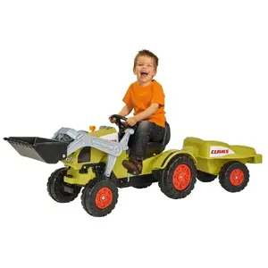 Toy tractor with loader and trailer Simba‑Dickie Claas Celtis (model 800056553) plastic construction, pedal‑powered child ride‑on