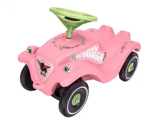 Ripošā mašīna Simba-Dickie BIG Bobby Car Classic Flower — stumjama, 4 riteņi, plastmasa, bērniem no 1 gada (rozā/zaļa)