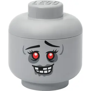 Storage Head Large by room copenhagen — LEGO-compatible storage box "Zombie" (gray)