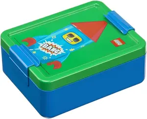 Lunch box Room Copenhagen LEGO Firework Guy (blue/green) – kids' food container with LEGO-compatible studs