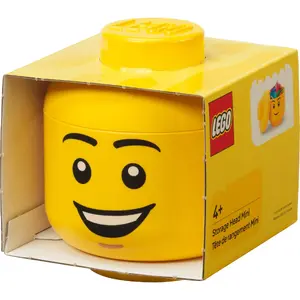 Storage Head LEGO® "Happy Boy" mini by room copenhagen — yellow, decorative storage container