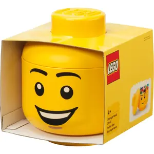 LEGO storage head small — room copenhagen "Happy Boy" (yellow)