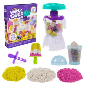 Детский набор Kinetic Sand Smoothie Mixer от Spin Master — 14 oz формируемого песка, инструменты и форма для мороженого, 5+ лет