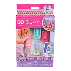 Children's Nail Kit Refill Spin Master GO GLAM — Unicorn & Mermaid Designs, 80 Style Nails, Multicolour