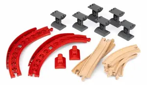 Ravensburger BRIO Ascending Curves Track Pack — бежево/серо/красный аксессуар для деревянной железной дороги, 3+
