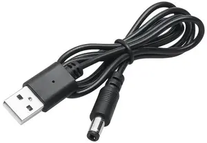 Cable USB A to DC plug 2.5/5.5 mm, length 0.7 m, No name LX8380