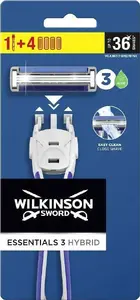 Бритвенный набор Wilkinson Essentials 3 Hybrid для мужчин с 4 сменными кассетами